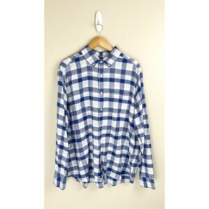 Vineyard Vines Men’s Sz‎ Lg Blue White Plaid Button Up Shirt